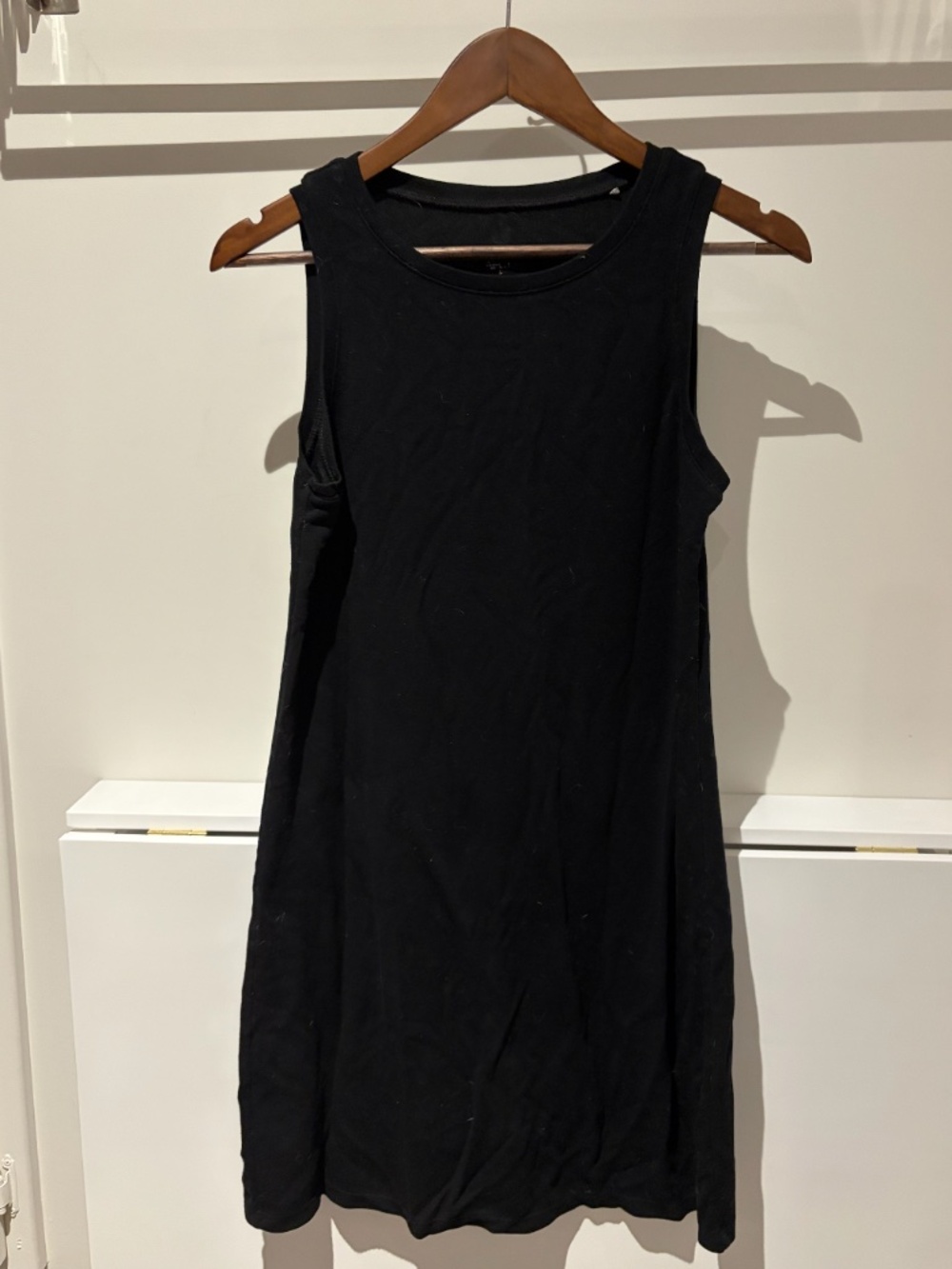 Black Sleeveless Midi Dress Tunic Size S